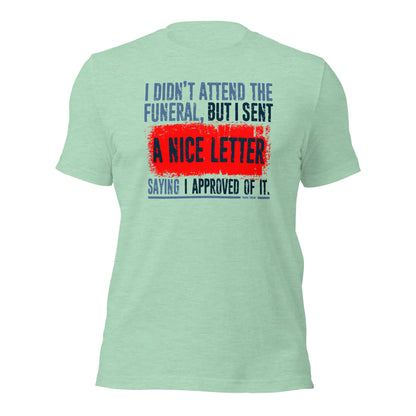 Mark Twain Funeral Approval Letter Vintage Unisex Light Shirt