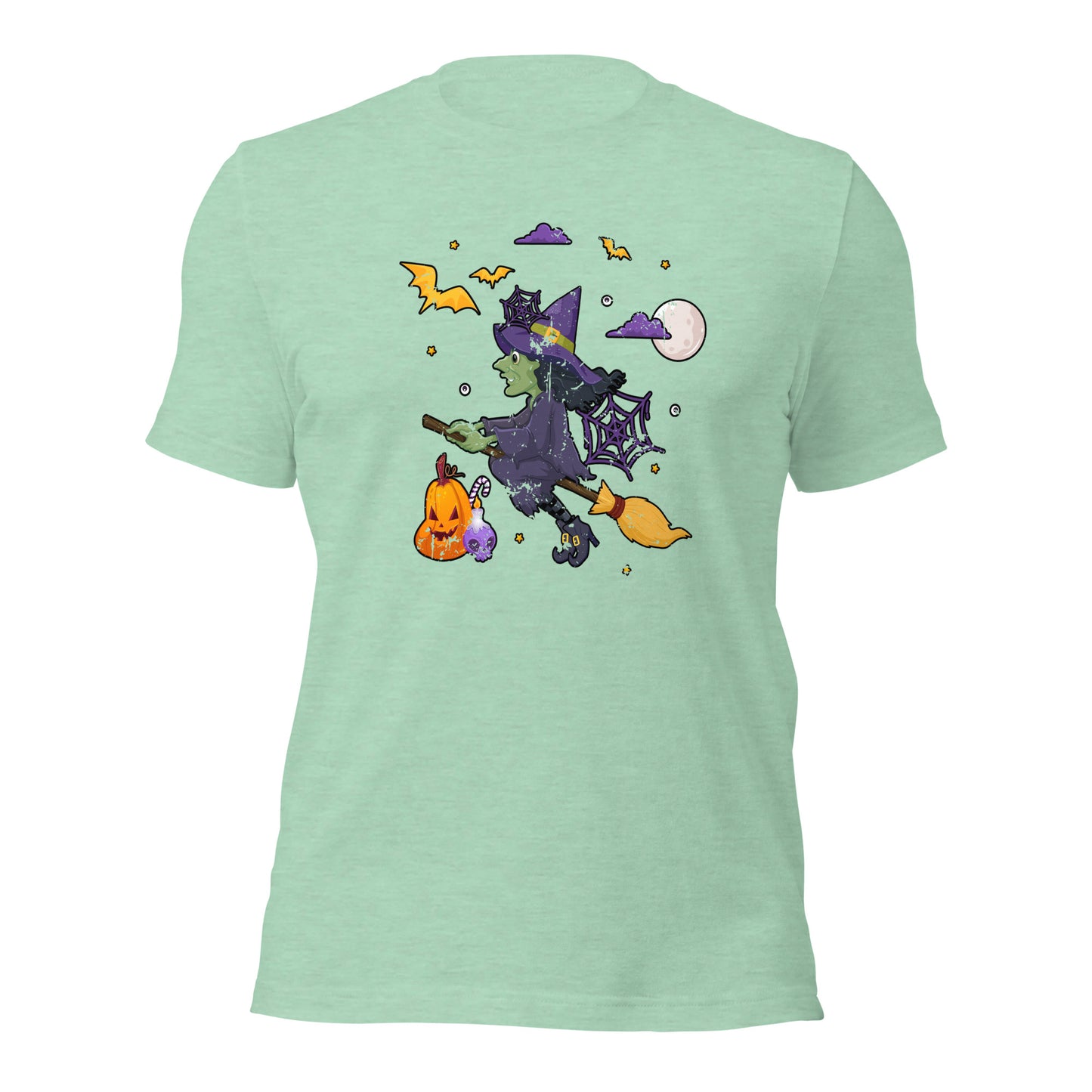 Flying Wicked Witch Halloween Trick or Treat Unisex Light Tee