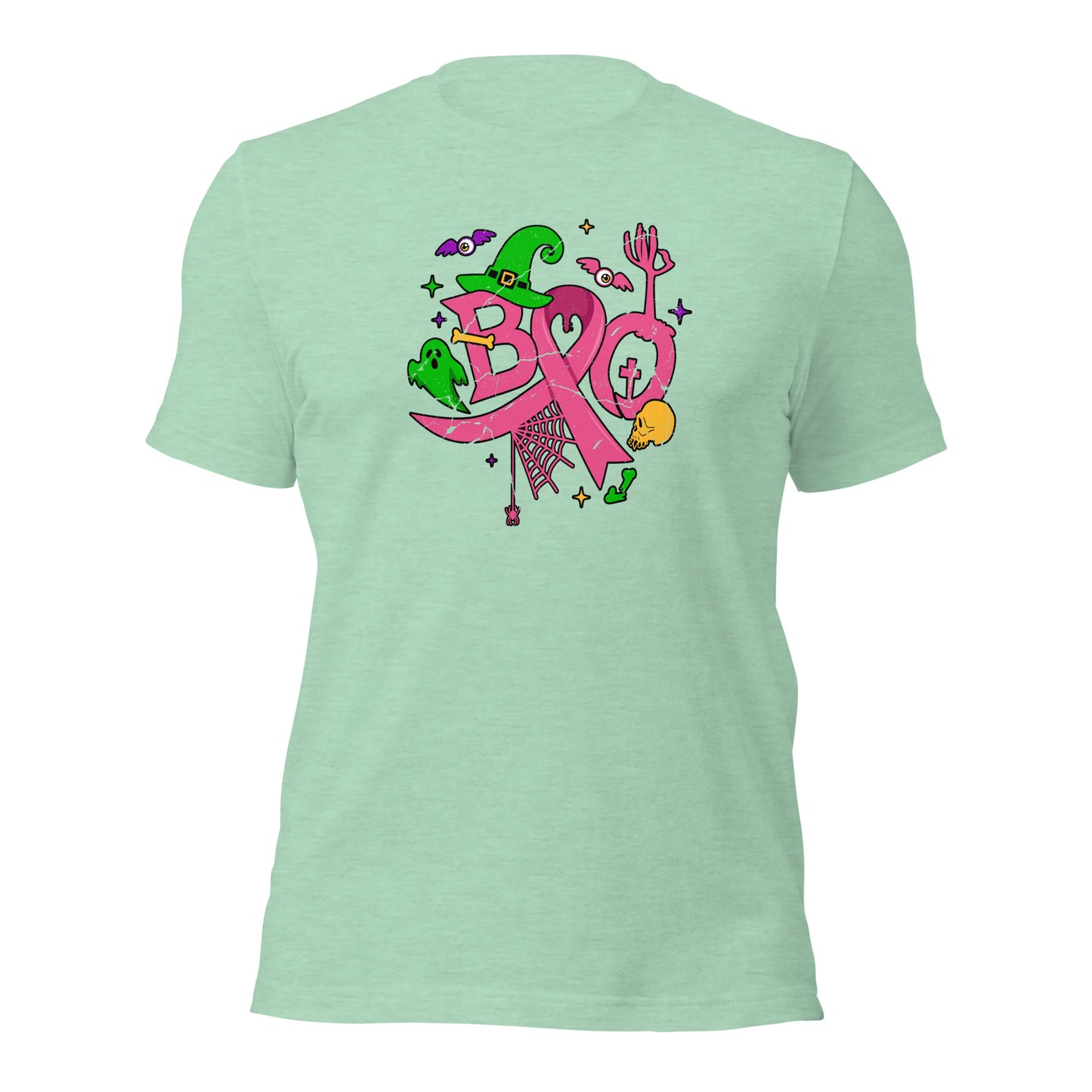 Halloween Breast Cancer Awareness Pink Ribbon Boo Unisex Light Shirt