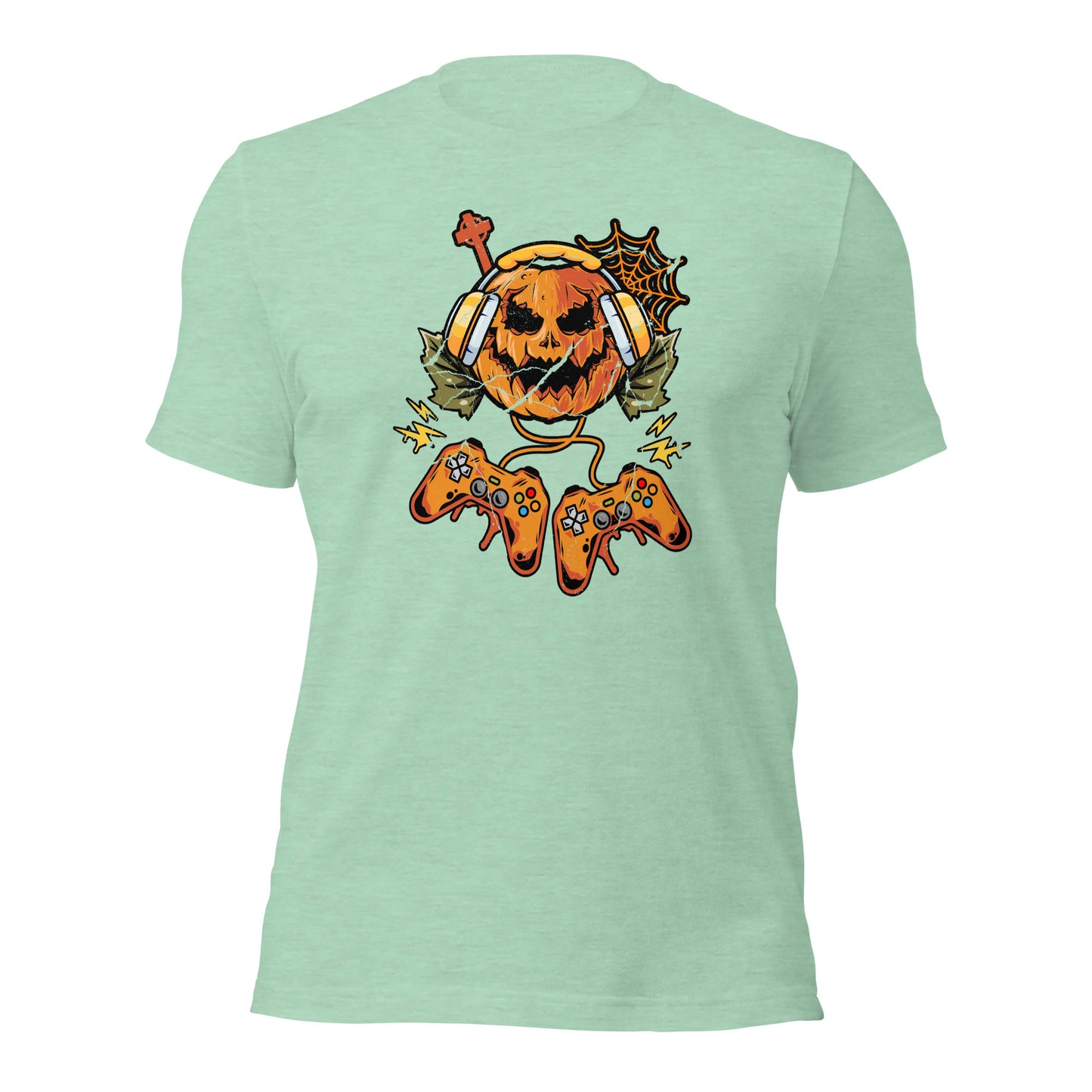 Halloween Pumpkin Gamer T Shirts Trick Or Treat Unisex Light Tee