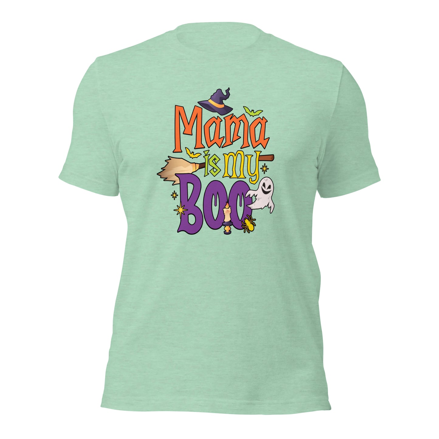 Mama Is My Boo Funny Halloween Ghost Spooky Season Unisex Light Tee