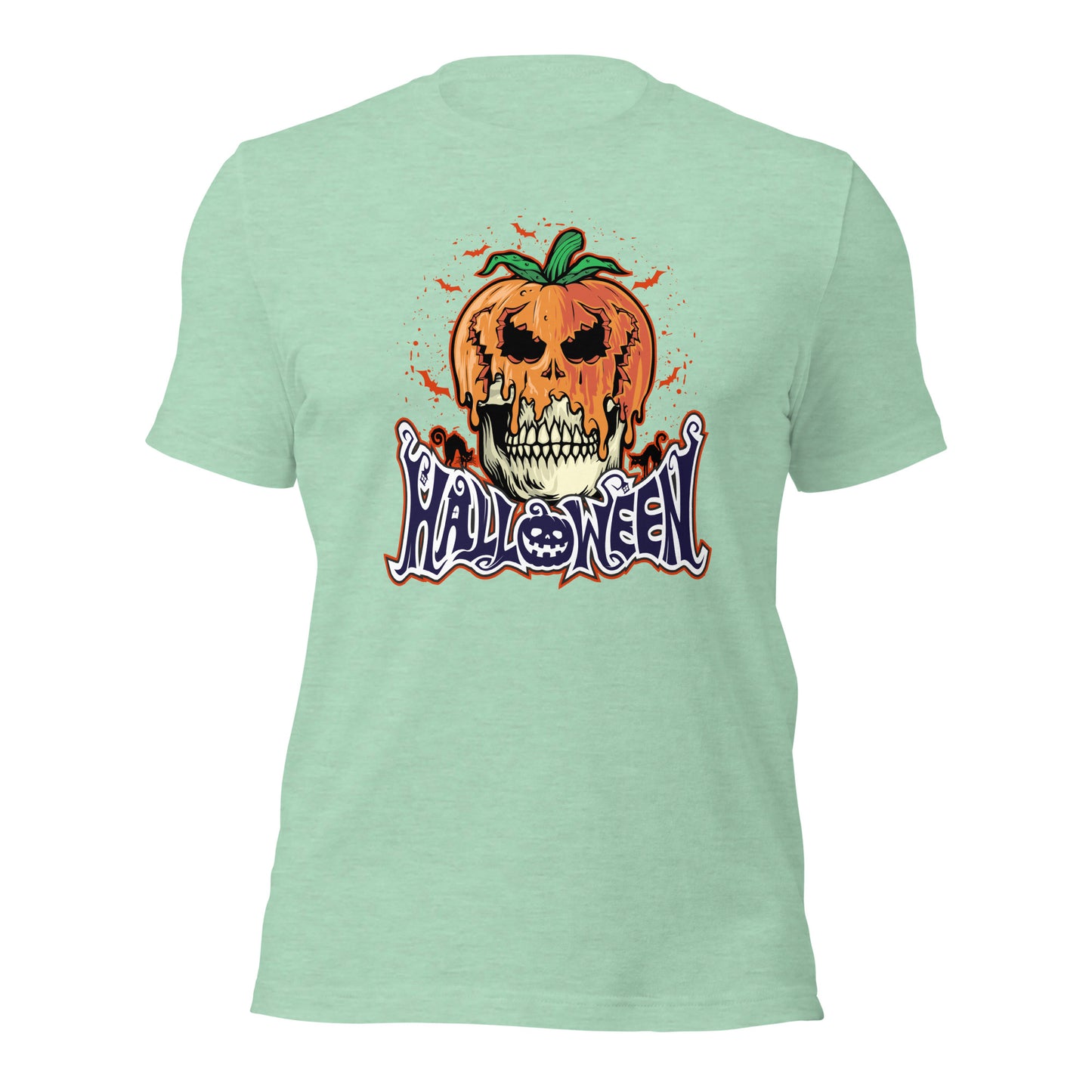 Halloween Pumpkin Skull Head Unisex Light Shirt