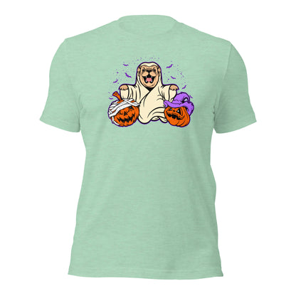 Halloween Spooky Dad Mom Canine Ghost English Bulldog Pumpkin Unisex Light Shirt