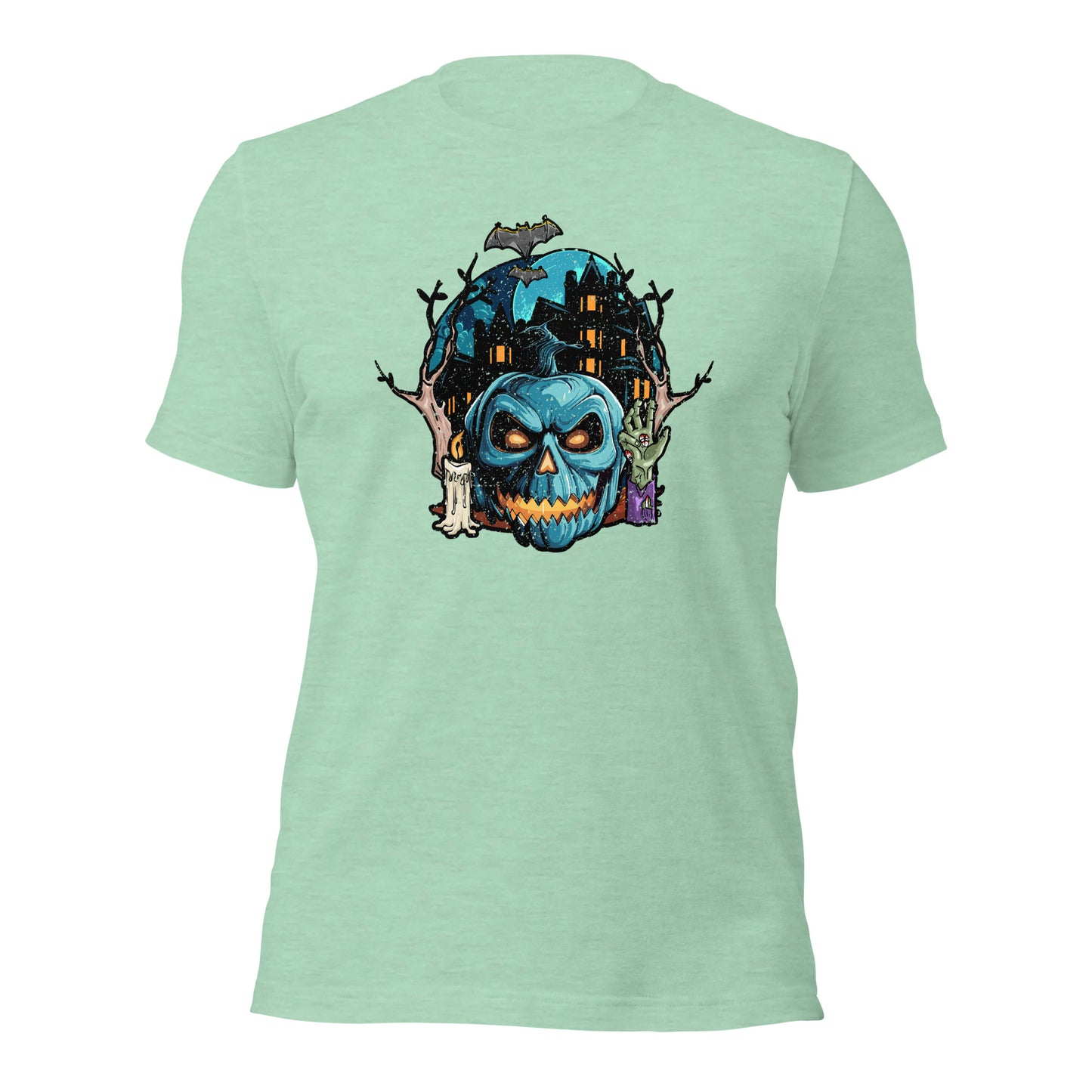 Haunted House Creepy Skull Halloween Unisex Light Shirt