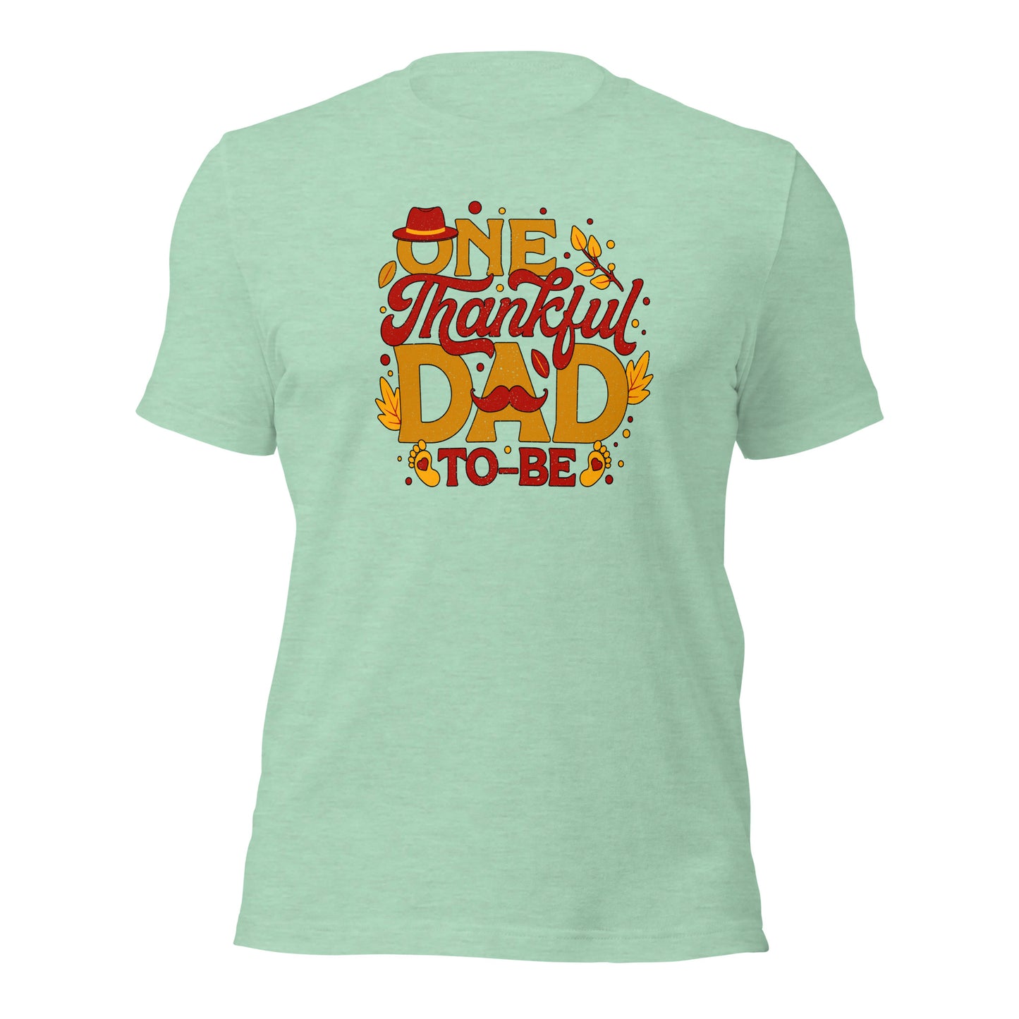 One Thankful Dad To Be Suprised Announcement Thanksgiving Unisex Light Shirt