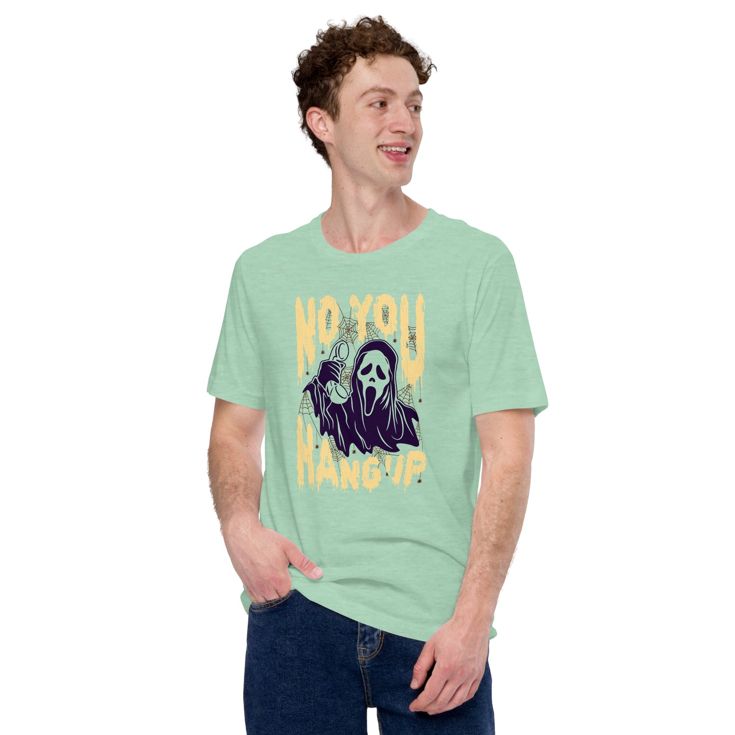 No You Hang Up Scream Spooky Season Halloween Light Tee