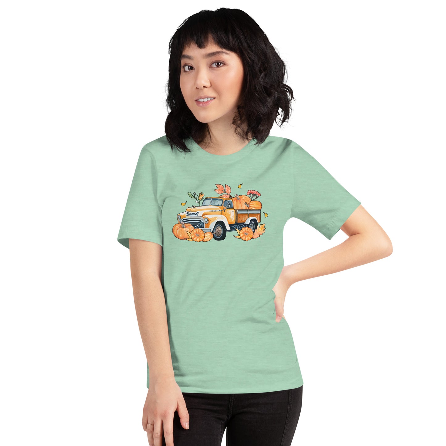 Pumpkin Thanksgiving Vintage Truck Unisex Light Shirt