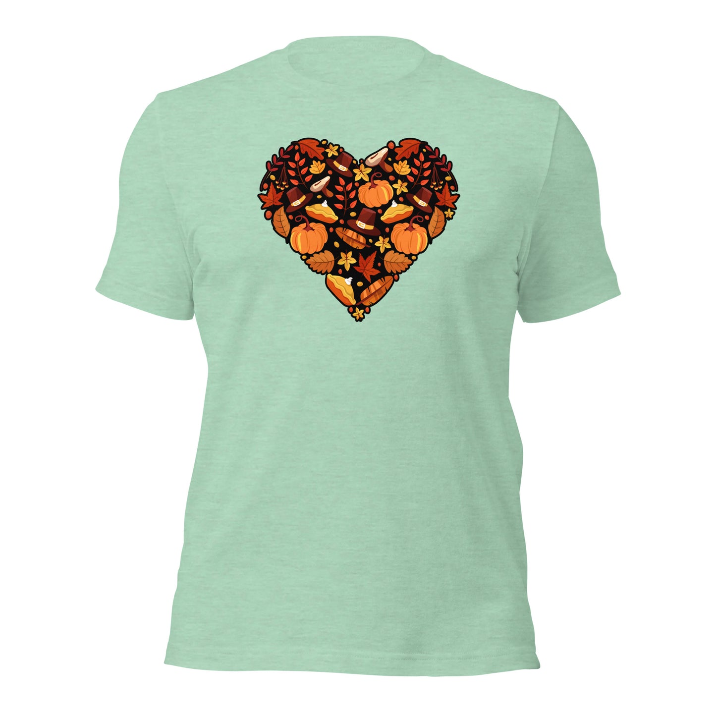 Grateful Mom Dad Autumn Heart Thanksgiving Unisex Light Shirt