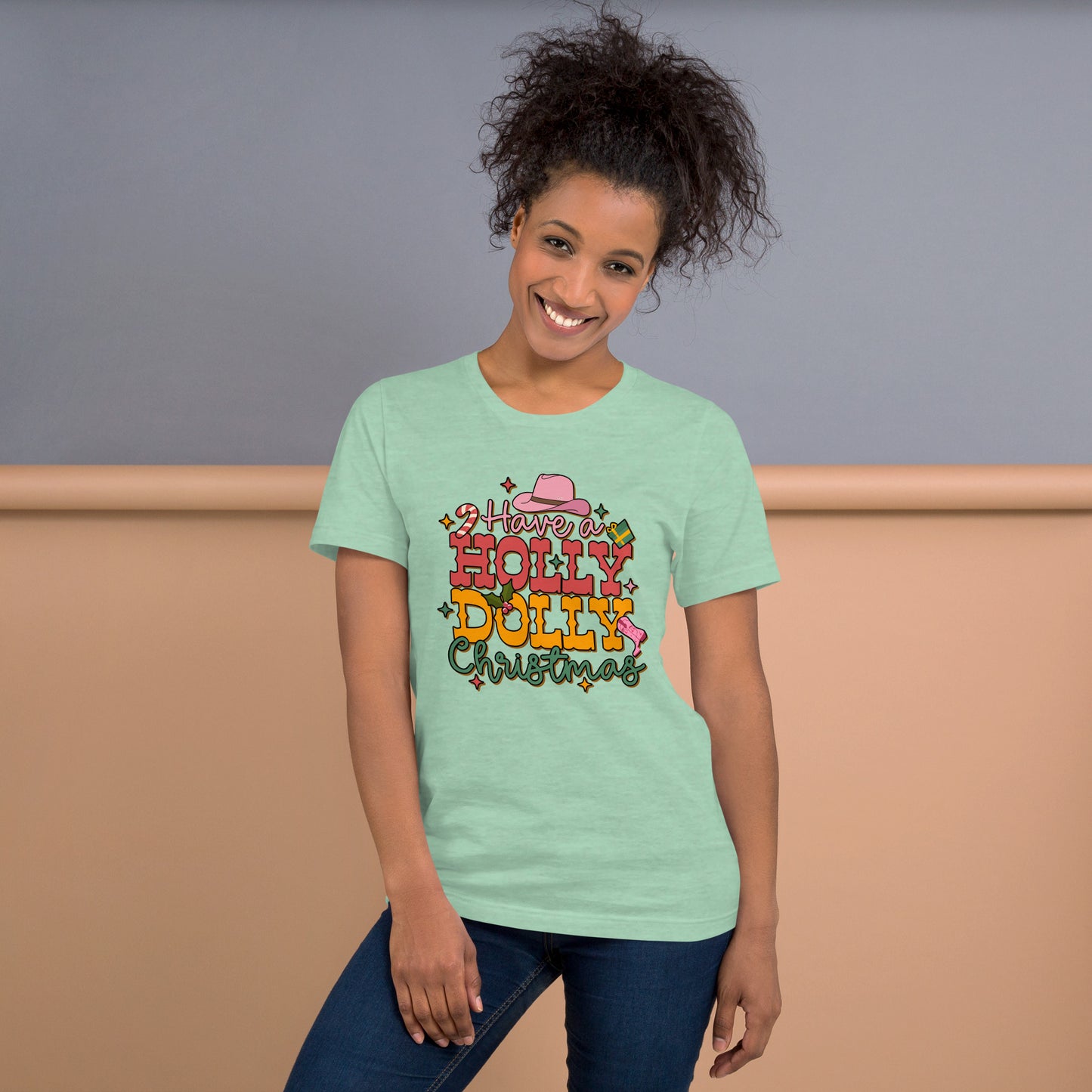 Have A Holly Dolly Christmas Western Christmas Unisex Light Shirt