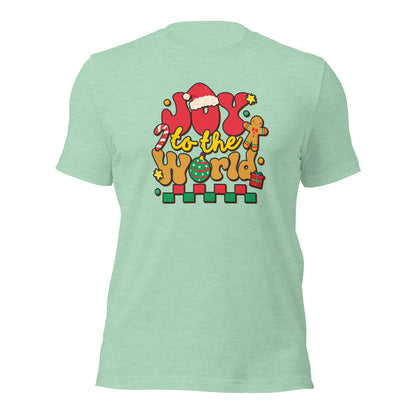 Joy To The World Santa Hat Joyful Christmas Unisex Light Shirt