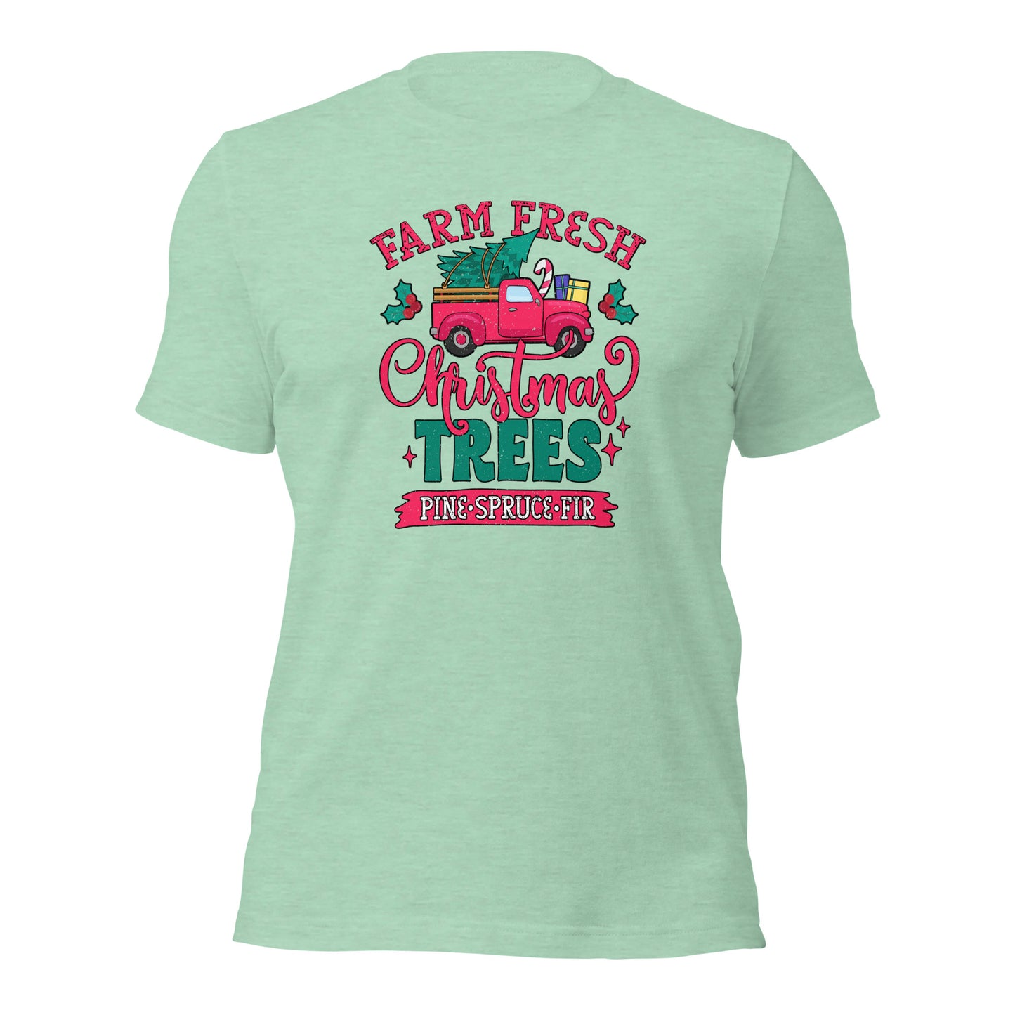 Farm Fresh Christmas Trees Pine Spruce Fir Xmas Unisex Light Shirt