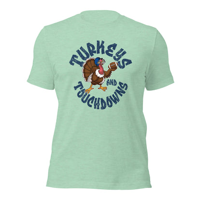 Turkeys And Touchdown American Football Thanksgiving Unisex Light Shirt