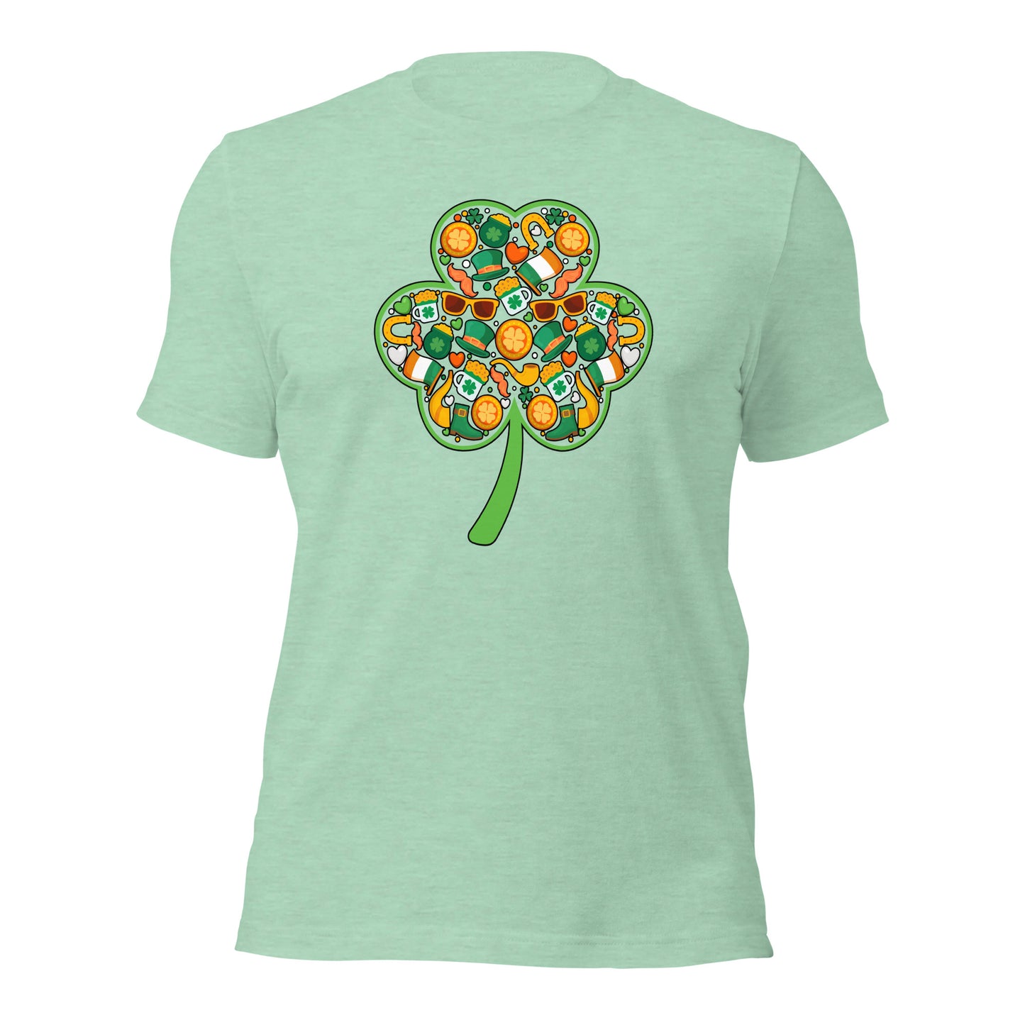 St. Patty Shirt Four Clover Leaf Pot Of Gold Unisex Light Shirt