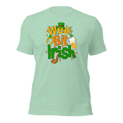 Wee Bit Irish Tee Drinking Irish Lover Unisex Light Shirt