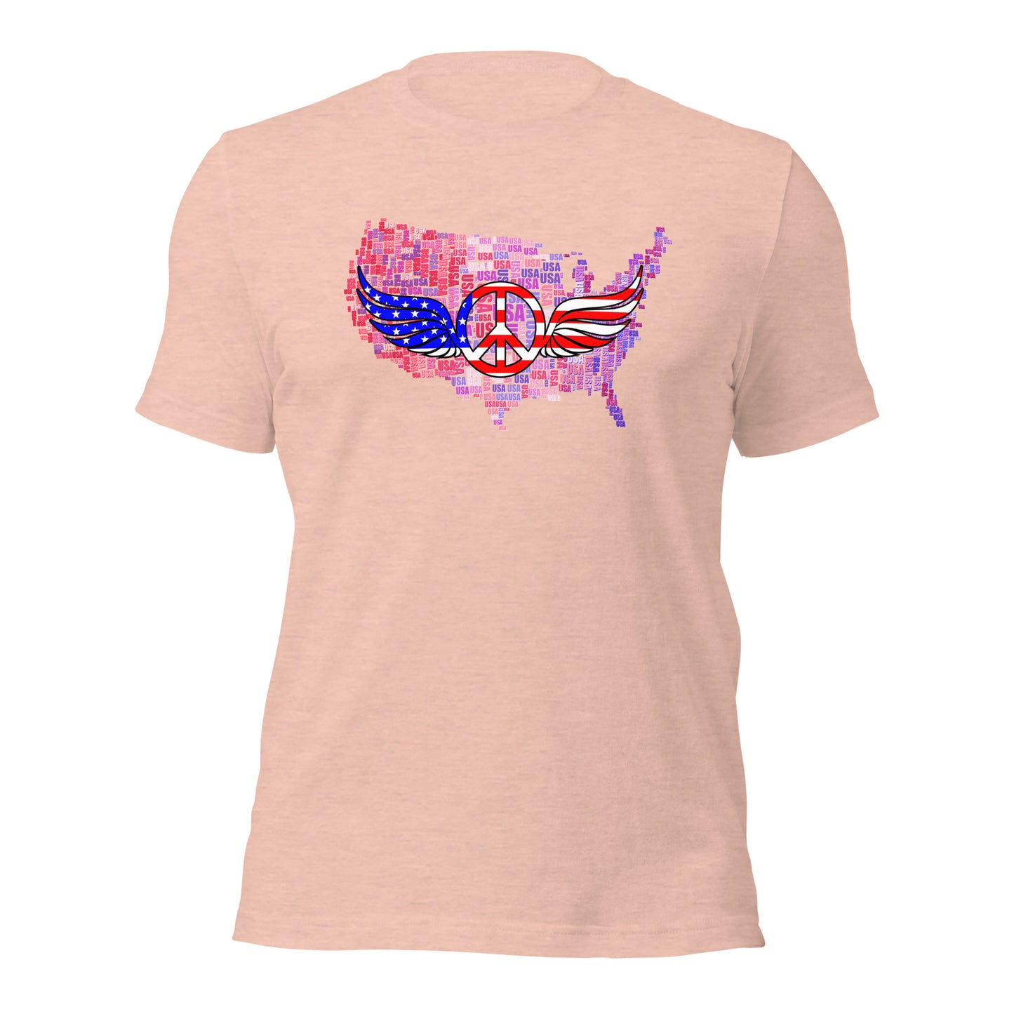 We The People Peace Wings Signs USA Map Unisex Light T-shirt