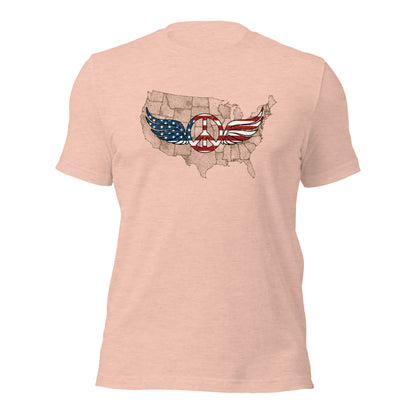 Stars And Stripes Peace Wings Sign Patriot Unisex Light Shirt