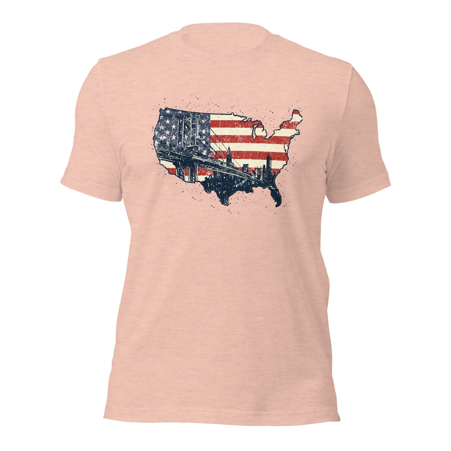 Vintage New York America Flag Patriot Military Unisex Light Shirt