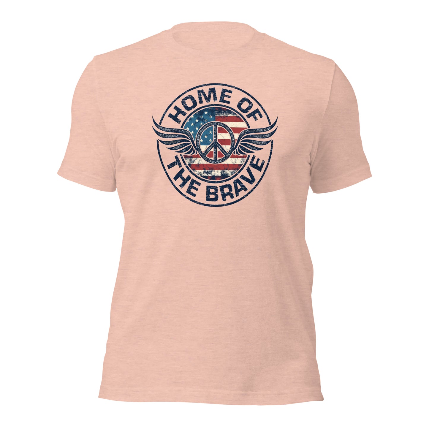 Home Of The Brave Vintage Military Veteran Unisex Light T-shirt