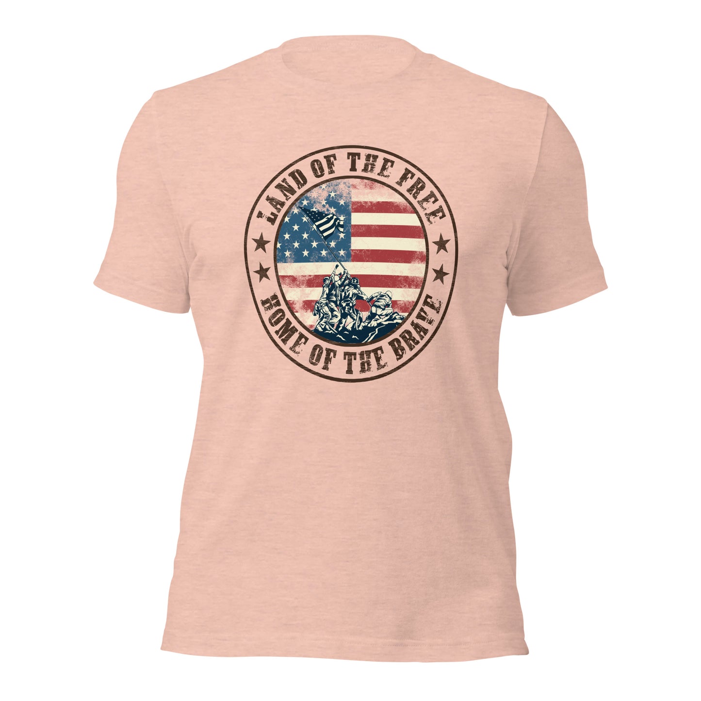 Land Of The Free Home Of The Brave Military Patriot Unisex Light Shirt