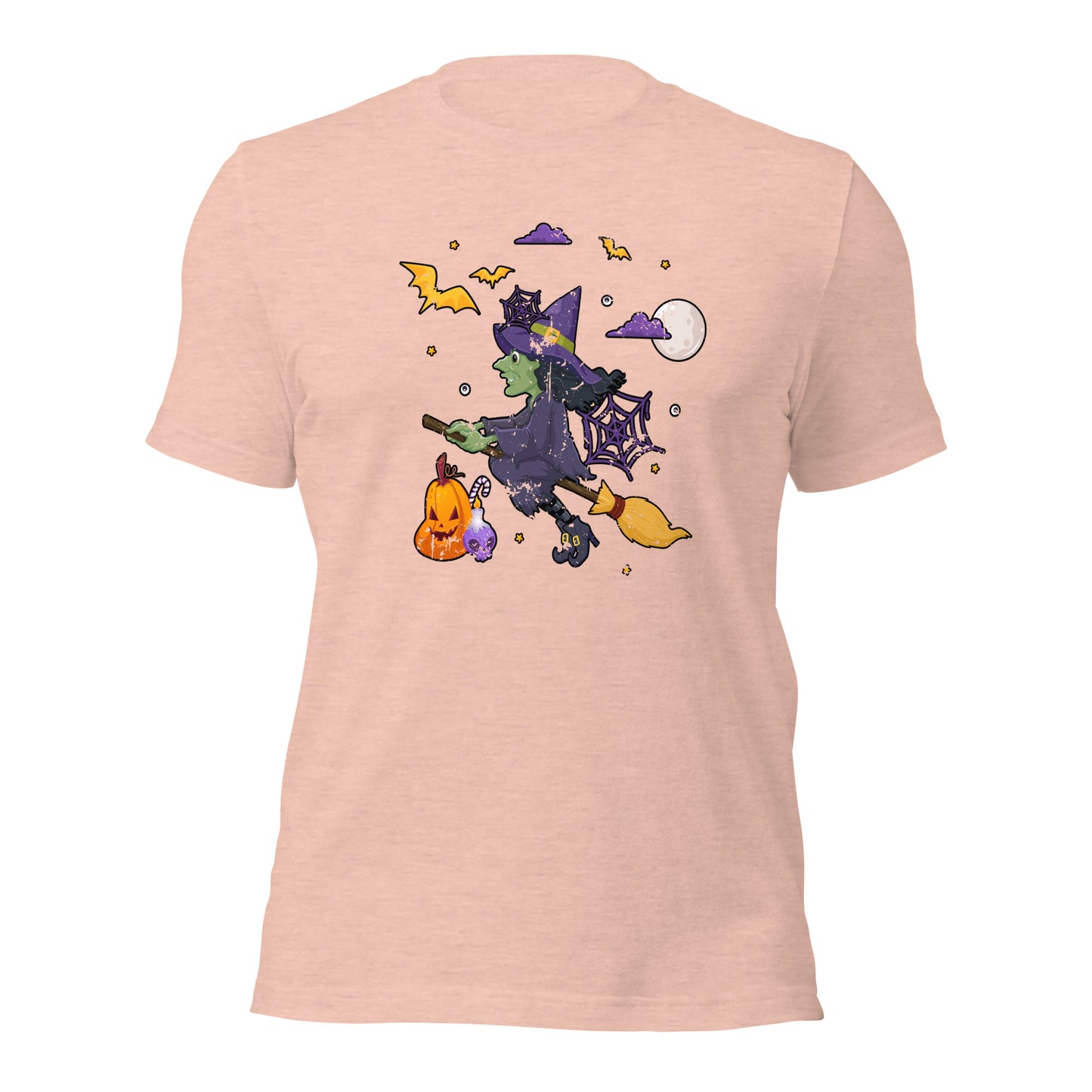 Flying Wicked Witch Halloween Trick or Treat Unisex Light Tee