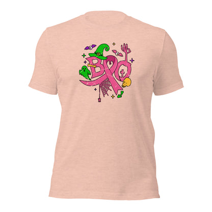 Halloween Breast Cancer Awareness Pink Ribbon Boo Unisex Light Shirt