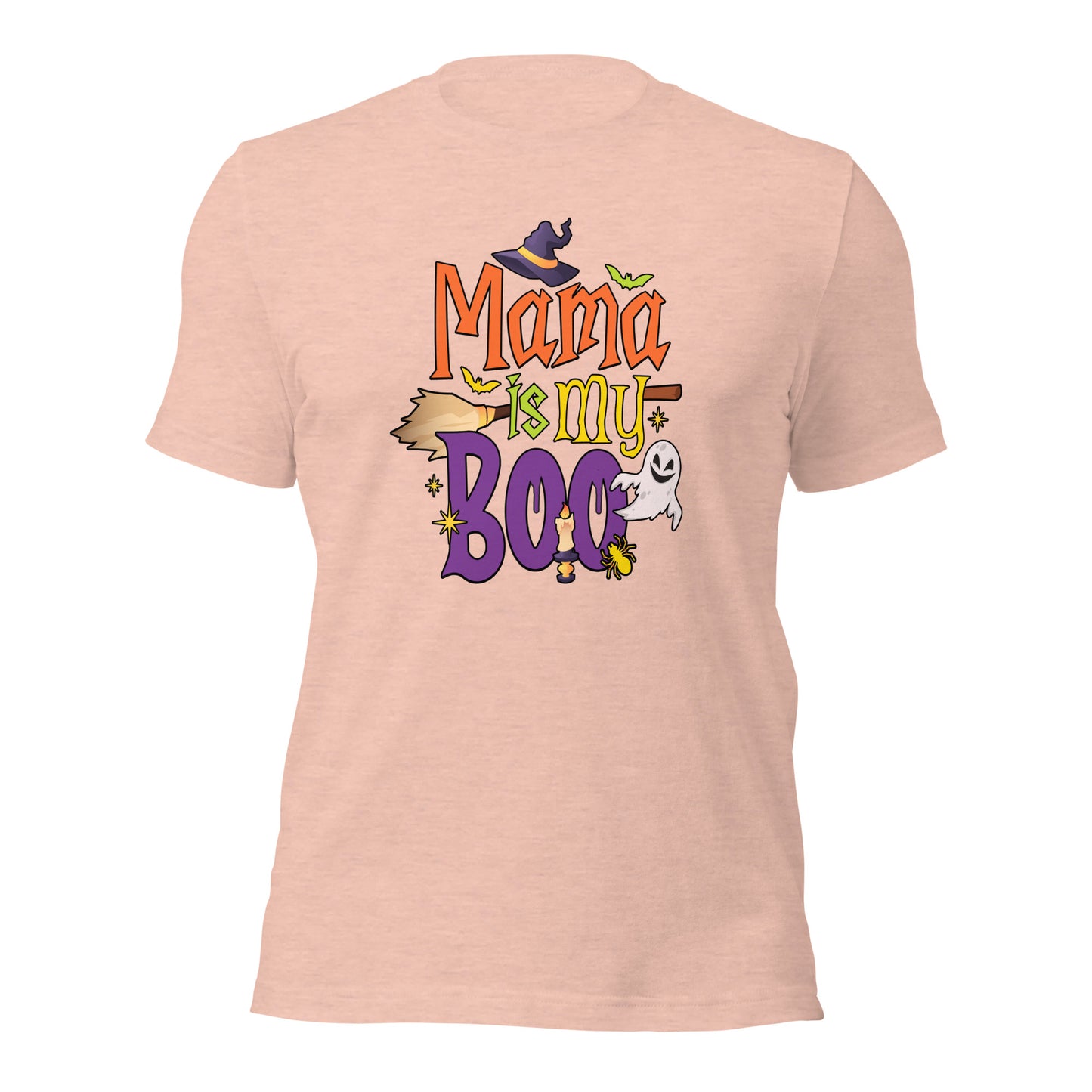 Mama Is My Boo Funny Halloween Ghost Spooky Season Unisex Light Tee