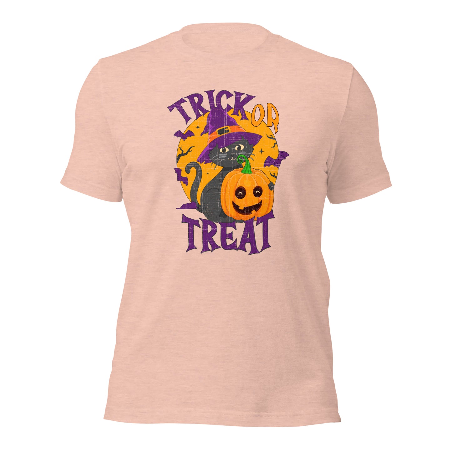 Halloween Witch Black Cat Trick Or Treat Unisex Light Shirt