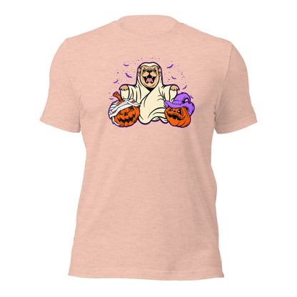 Halloween Spooky Dad Mom Canine Ghost English Bulldog Pumpkin Unisex Light Shirt