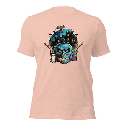 Haunted House Creepy Skull Halloween Unisex Light Shirt