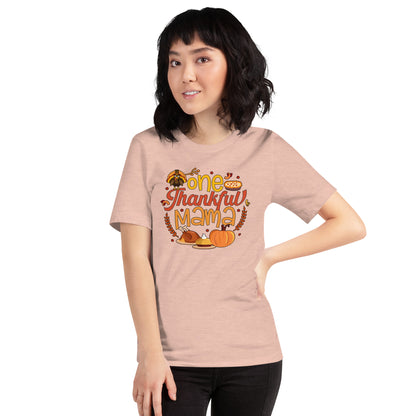 One Thankful Mama Gratitude-Infused Thankgiving Unisex Light Shirt