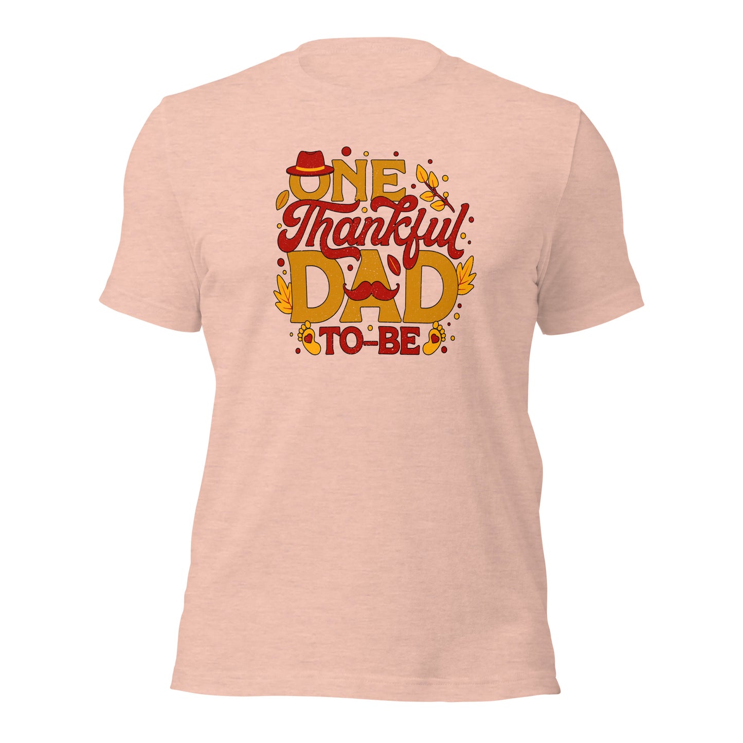 One Thankful Dad To Be Suprised Announcement Thanksgiving Unisex Light Shirt