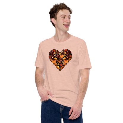 Grateful Mom Dad Autumn Heart Thanksgiving Unisex Light Shirt