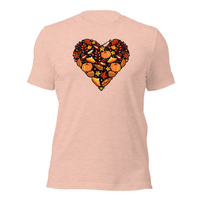 Grateful Mom Dad Autumn Heart Thanksgiving Unisex Light Shirt