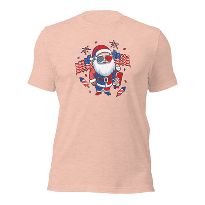 Patriotic Santa Claus USA Military Veteran Xmas Unisex Light Shirt