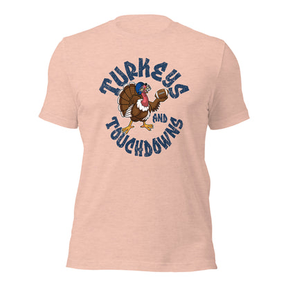 Turkeys And Touchdown American Football Thanksgiving Unisex Light Shirt