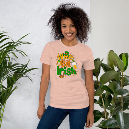 Wee Bit Irish Tee Drinking Irish Lover Unisex Light Shirt