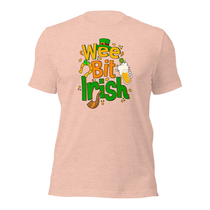 Wee Bit Irish Tee Drinking Irish Lover Unisex Light Shirt