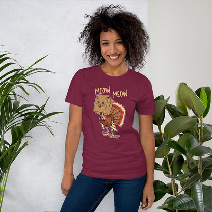 Meow Meow Turkey Thanksgiving Unisex Dark Shirt