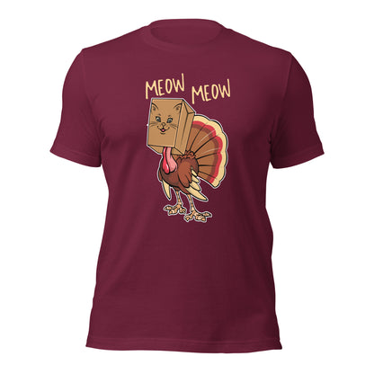 Meow Meow Turkey Thanksgiving Unisex Dark Shirt