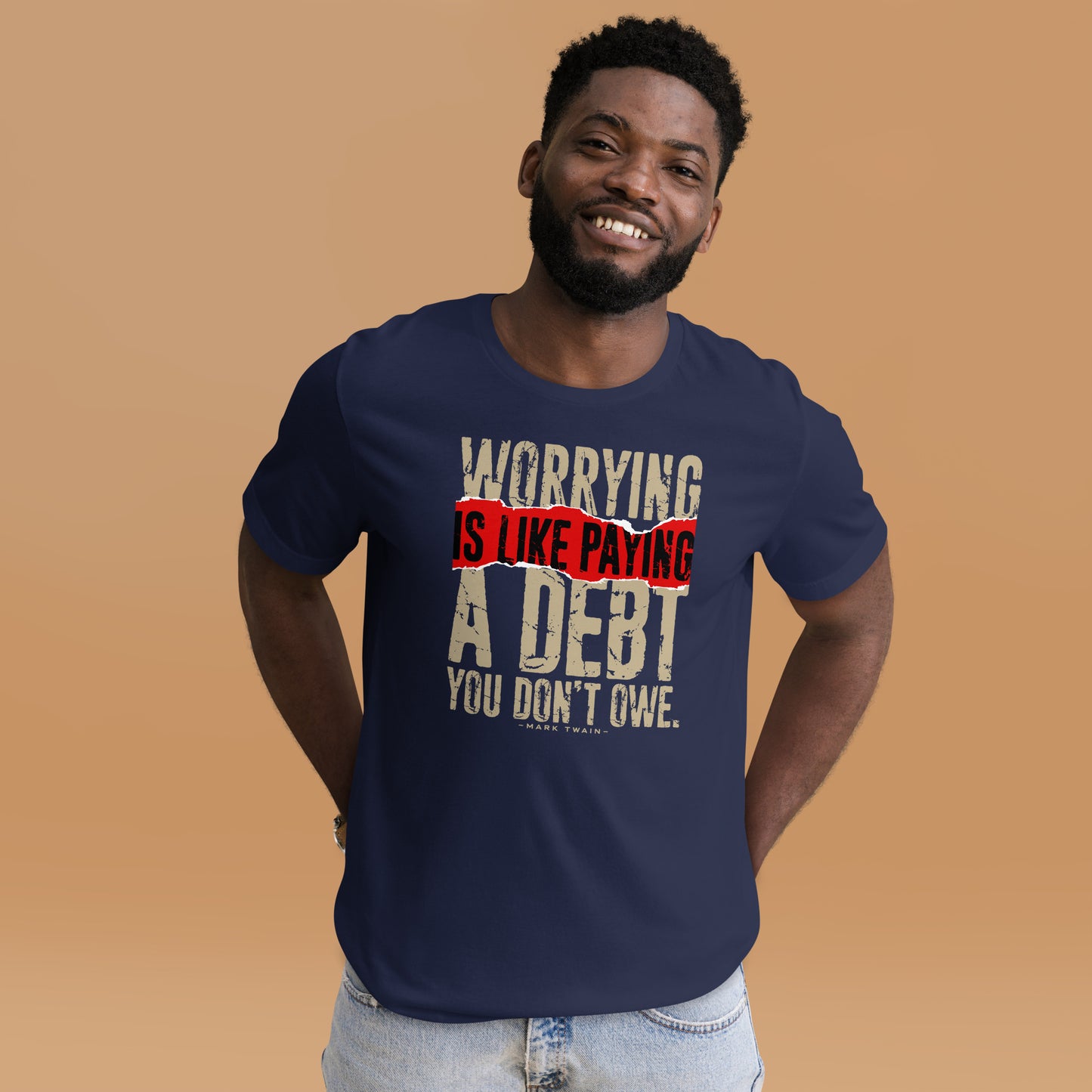 Mark Twain Motivational Worrying Is Like Paying Unisex Dark Shirt