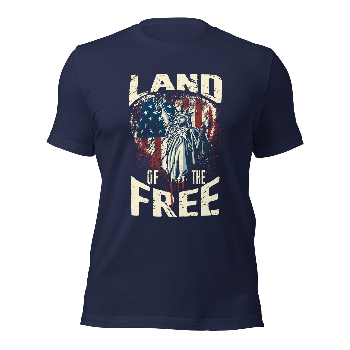 Vintage America Land Of Free Flag Statue Of Liberty Unisex Dark Shirt