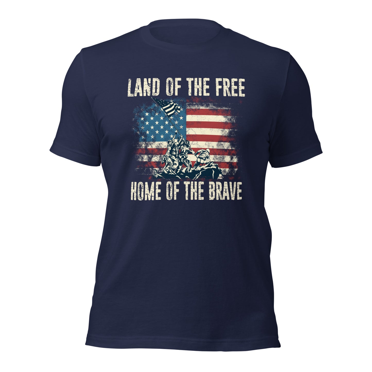 Vintage Land Of The Free Home Of The Brave Unisex Dark Shirt