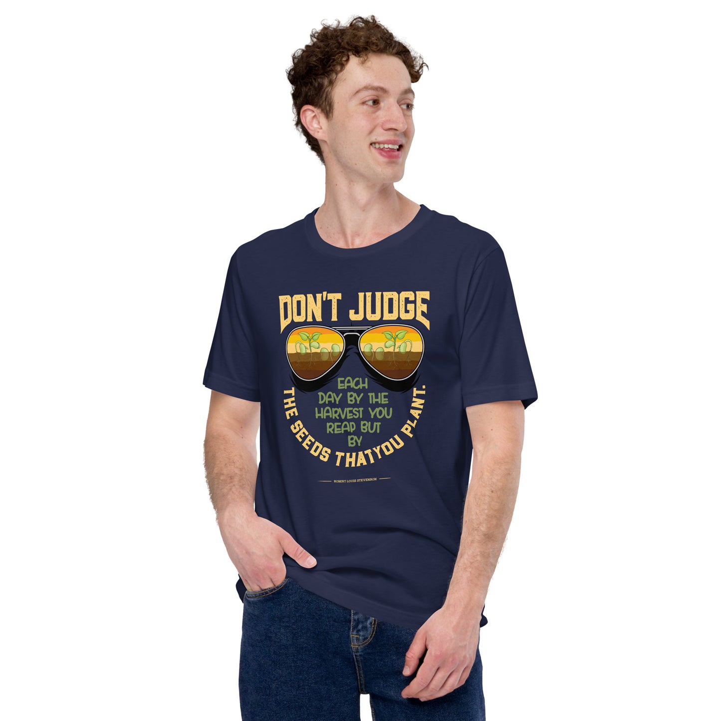 Robert Louis Stevenson Don't Judge Each Day Inspirational Unisex Dark Shirt