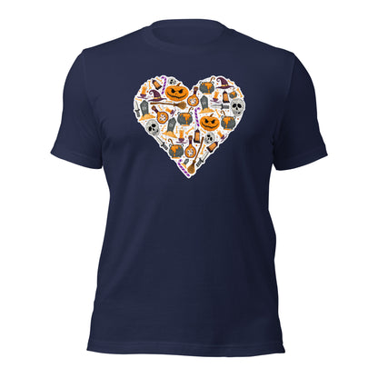 Halloween Heart Love Pumpkin Skull Unisex Dark Shirt