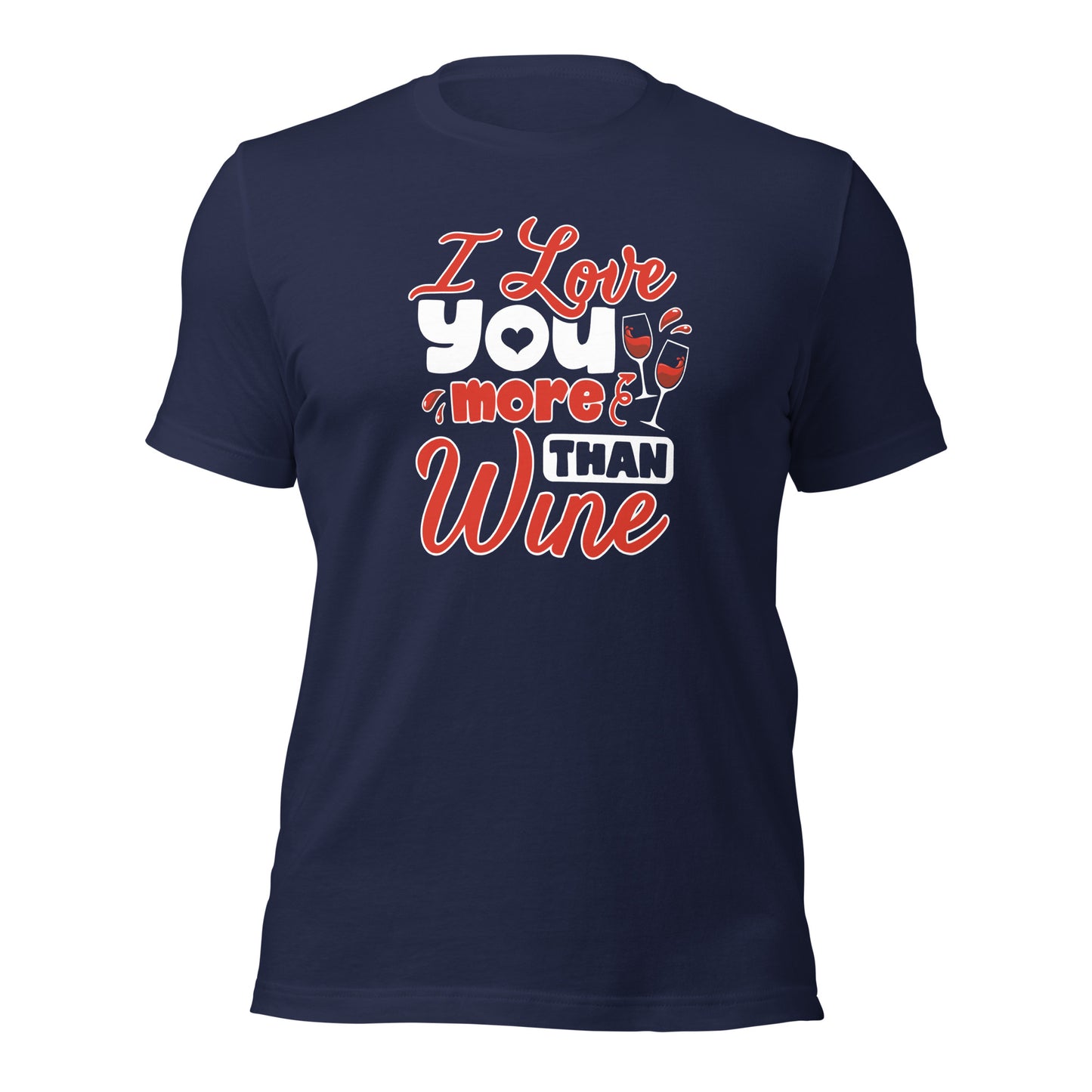 I love You More Than Wine Valentines Day Gift For Wine Lover Couple Dark Shirt