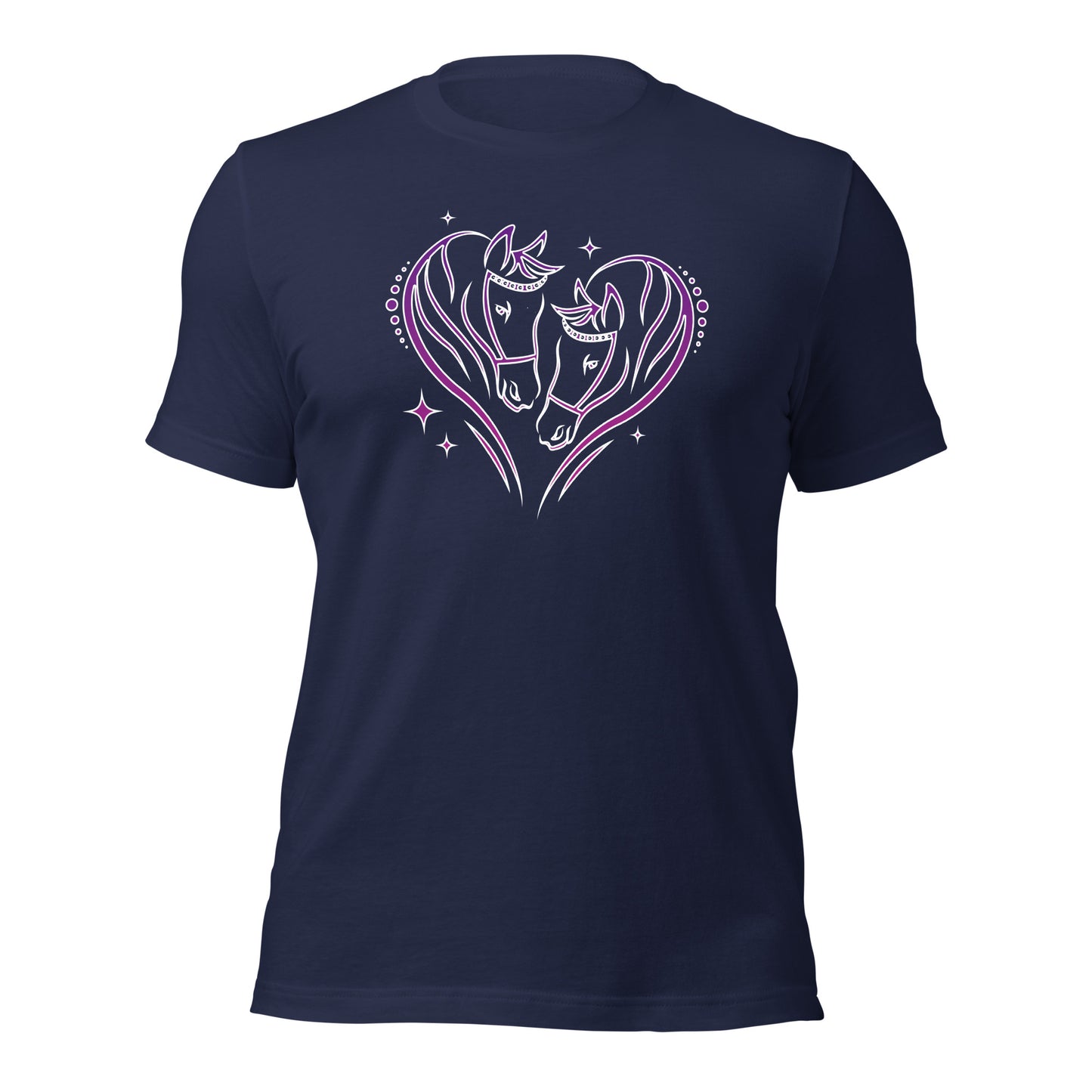 Valentines Day Equestrian Horse Heart Unisex Dark Shirt