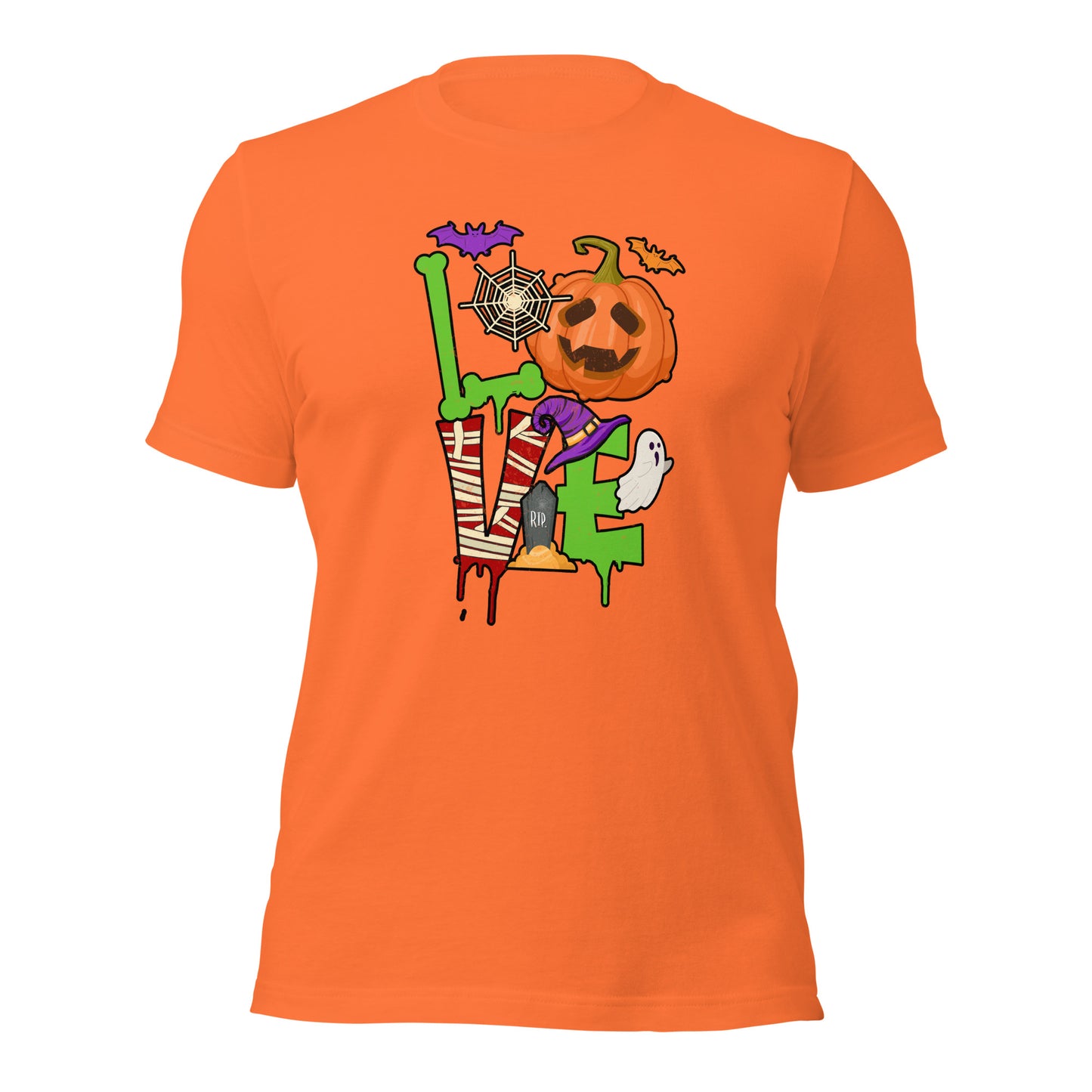 Halloween Love Tee Cute Fall Pumpkin Unisex Light Shirt