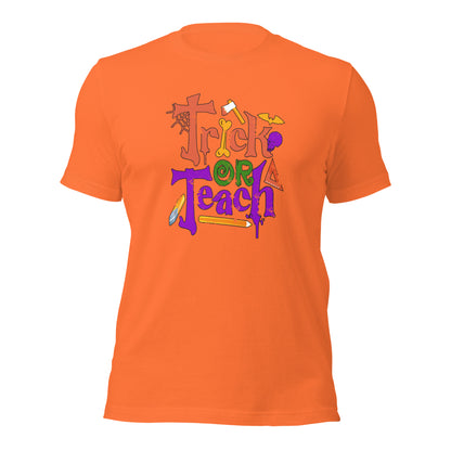 Trick Or Teach Funny Teacher Halloween Unisex Light Shirt