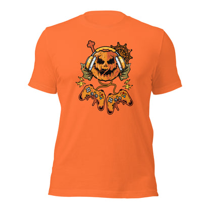 Halloween Pumpkin Gamer T Shirts Trick Or Treat Unisex Light Tee