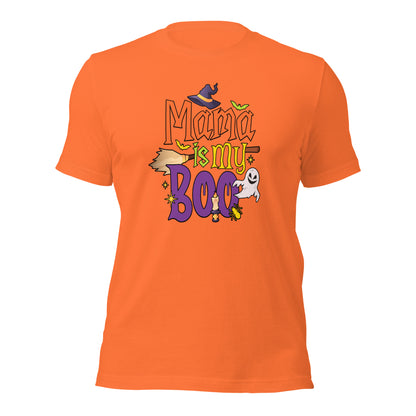 Mama Is My Boo Funny Halloween Ghost Spooky Season Unisex Light Tee